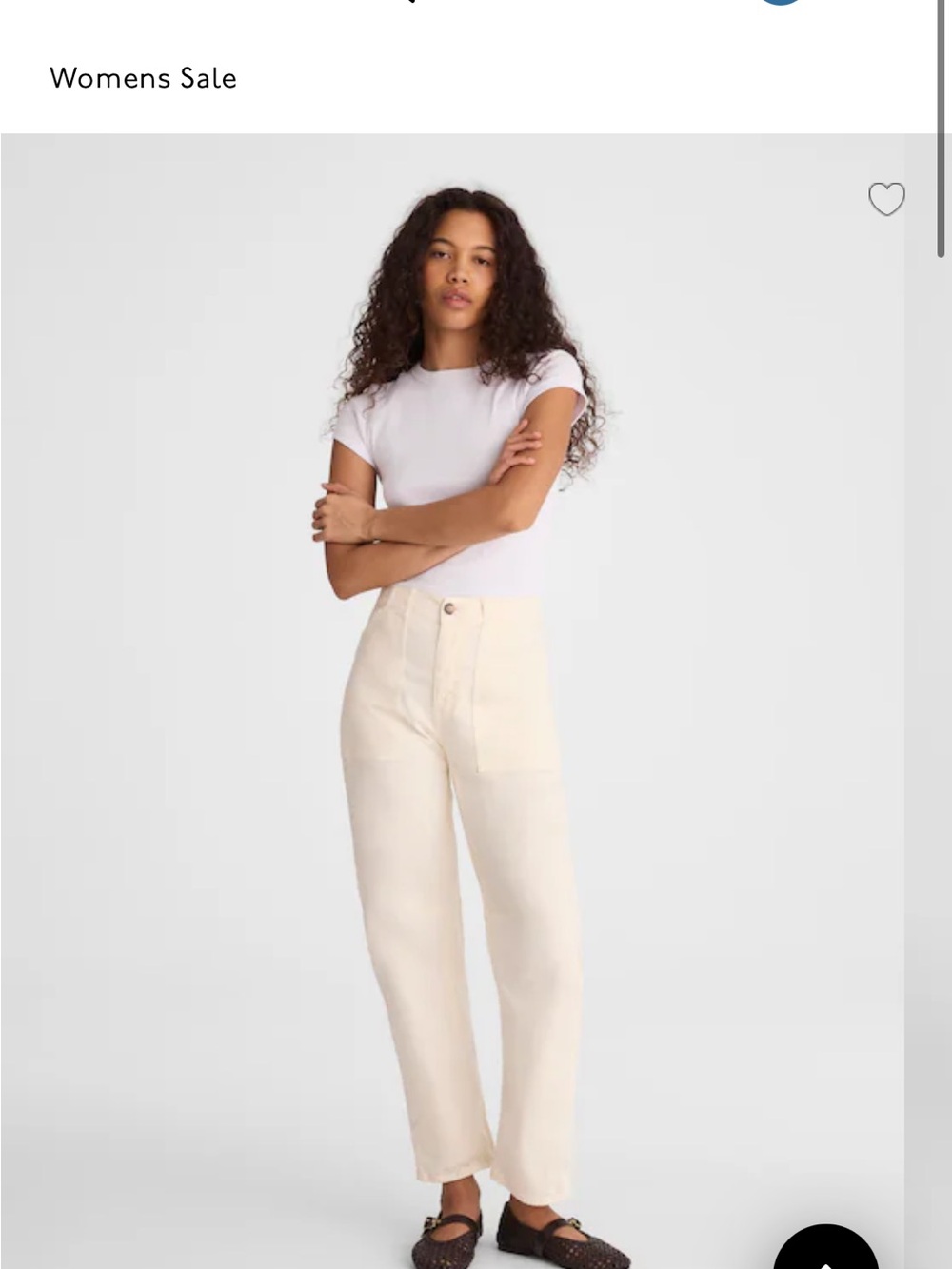 High-Rise Straight Leg Jeans - Cream